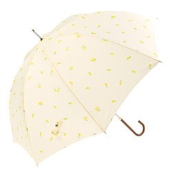 長傘 婦人用 晴雨兼用 プチレモン 58cm 手開き式 グラスファイバー骨（親骨） UVカット加工 安全ろくろ オフホワイト 17172