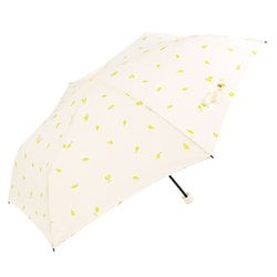 折りたたみ傘 婦人用 晴雨兼用 プチレモン スレンダーミニ 50cm 手開き式 オフホワイト 17182