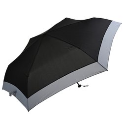 折りたたみ傘 晴雨兼用 バイカラー カーボン軽量ミニ60 60cm 手開き式 UVカット加工 安全ろくろ ブラック 51861
