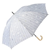 長傘 婦人用 晴雨兼用 エコルーペット フクロウ ジャンプ63 63cm ジャンプ式 UVカット加工 PET再生繊維 グレー 17351
