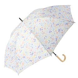 長傘 婦人用 晴雨兼用 エコルーペット kusabana ジャンプ63 63cm ジャンプ式 グラスファイバー骨（親骨） UVカット加工 PET再生繊維 オフホワイト 17431