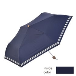 折りたたみ傘 婦人用 晴雨兼用 遮光セーラーボーダーミニ55 55cm 手開き式 UVカット加工 PU加工 遮熱 遮光 高耐水圧 UPF50＋ 安全ろくろ ネイビー 24441