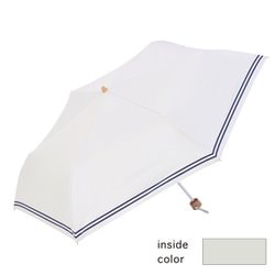 折りたたみ傘 婦人用 晴雨兼用 遮光セーラーボーダーミニ55 55cm 手開き式 UVカット加工 PU加工 遮熱 遮光 高耐水圧 UPF50＋ 安全ろくろ オフホワイト 24442