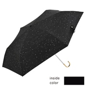 折りたたみ傘 婦人用 晴雨兼用 遮光シャイニングスターミニ 50cm 手開き式 UVカット加工 PU加工 遮熱 遮光 高耐水圧 UPF50+ 安全ろくろ ブラック 24461