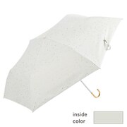 折りたたみ傘 婦人用 晴雨兼用 遮光シャイニングスターミニ 50cm 手開き式 UVカット加工 PU加工 遮熱 遮光 高耐水圧 UPF50+ 安全ろくろ オフホワイト 24462