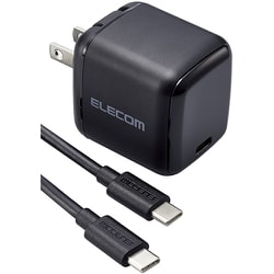 USB急速充電器 USB PD（パワーデリバリー）対応 65W USB-C×1 Type-Cケーブル付き（2m） PPS対応 折りたたみプラグ 小型 ブラック 【ノートPC スマホ対応】 ACDC-PD8765BK