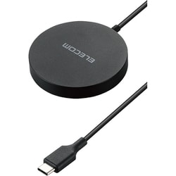 ワイヤレス充電器 Qi 認証 Qi2 対応 15W/7.5W/5W マグネット式 卓上 ケーブル一体 1.5m ブラック W-MA04BK