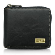 EDWIN ホワイトステッチ2 ラウンドジップ 二つ折財布 BLACK 22269262