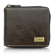 EDWIN ホワイトステッチ2 ラウンドジップ 二つ折財布 D.BROWN 22269262