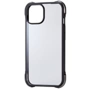 PM-A23AHVAIRBK [iPhone 15用 ケース ハイブリッド カバー 衝撃吸収 軽量 カメラ周り保護 ワイヤレス充電可 ストラップホールシート付 ブラック×クリア]