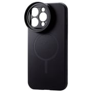 PM-A23DHVCAMPBK [iPhone 15 Pro Max用 ケース ハイブリッド カバー 磁力吸着ワイヤレス充電対応 ストラップホール付 ポーチ付 ストラップホールシート付 ブラック]