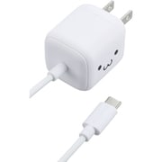急速充電器 USB PD(パワーデリバリー)対応 USB-Cケーブル一体型 1.5m 20W 折りたたみプラグ しろちゃん(ホワイト×ブラック) MPA-ACCP7420WF