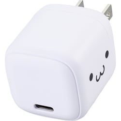 USB急速充電器 USB PD（パワーデリバリー）対応 30W USB-C×1 PPS対応 折りたたみプラグ しろちゃん（ホワイト×ブラック） MPA-ACCP7830WF