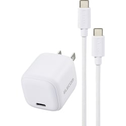 USB急速充電器 USB PD（パワーデリバリー）対応 30W USB-C×1 Type-Cケーブル付き（1.5m） PPS対応 折りたたみプラグ ホワイト MPA-ACCP8130WH