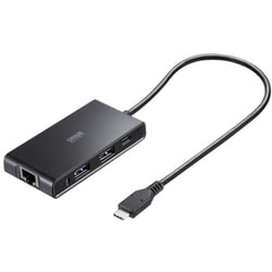 USBハブ LAN対応 Type-C接続 3ポート セルフパワー 2.5GLAN対応 10Gbps RJ-45ポート Type-C ケーブル一体 超高速 コンパクト USB-3TCLS8BK