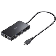 USBハブ LAN対応 Type-C接続 3ポート セルフパワー 2.5GLAN対応 10Gbps RJ-45ポート Type-C ケーブル一体 超高速 コンパクト USB-3TCLS8BK