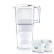 ポット型浄水器 リクエリ 全容量：2.2L（ろ過水容量：1.15L） PFOS/PFOA除去試験済 ブリタ液晶メモ搭載 コンパクトサイズ マクストラプロピュアパフォーマンス カートリッジ2個付 ホワイト KBLQCW2M