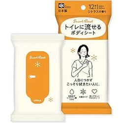 SmartReset 女性用 トイレに流せる ボディシート シトラスの香り 12枚入 からだ用 C01257