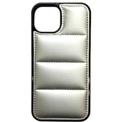 AIC23-DJ15SV [ダウンジャケット風ソフトケース iPhone 15用 シルバー]