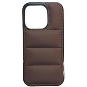 AIC23-DJ15PBR [ダウンジャケット風ソフトケース iPhone 15 Pro用 ブラウン]
