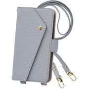 2WAY-IP14-IG [iPhone 14 用 ケース 手帳型 2Way スマホショルダー スマホケース シンプル くすみカラーアイスグレー]