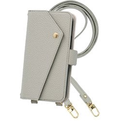 2WAY-AQR7-PE [AQUOS R7 用 ケース 手帳型 2Way スマホショルダー スマホケース シンプル くすみカラー ペールグレー]