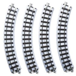 52-220 Nスケールアクセサリー ナローゲージユニトラック曲線線路R183-45° 4本入 [鉄道模型用品]