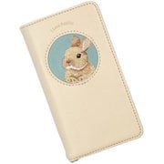 RA-IPSE3-TOR [iPhone SE（第2世代/第3世代）/8/7 用 ケース うさぎ刺繍 手帳型 スマホケース スタンド機能 立ち耳 オレンジ]