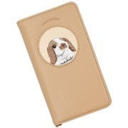 RA-XP10-3-LBR [Xperia 10 III/Xperia 10 III Lite 用 ケース うさぎ刺繍 手帳型 スマホケース スタンド機能 ロップイヤー ブロークン]