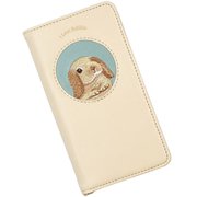 RA-XP10-5-LOR [Xperia 10 VI/10 V用 ケース うさぎ刺繍 手帳型 スマホケース スタンド機能 ロップイヤー オレンジ]