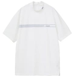 TM 24SS SS Chest Lineモック 7AJ014 1WHT L [ゴルフシャツ メンズ チェストプリント 半袖モックネック Lサイズ ホワイト]