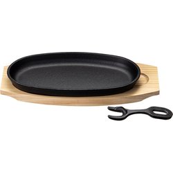 鉄鋳物 小判ステーキ皿 4542