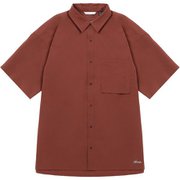 ドットエアー コンフィーショートスリーブシャツ メンズ シャツ BROWN Lサイズ N001153