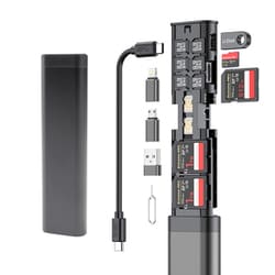 高速リーダー機能付きアルミメモリーカードケース MUUNBXHBK