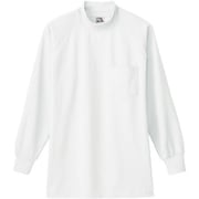 0058-0-L [桑和 0058 長袖ハイネックTシャツ（胸ポケット付き） ホワイト L]