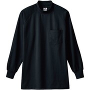 0058-4-L [桑和 0058 長袖ハイネックTシャツ（胸ポケット付き） ブラック L]