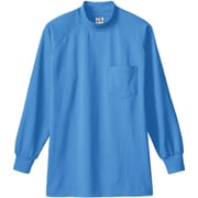 0058-8-M [桑和 0058 長袖ハイネックTシャツ（胸ポケット付き） ブルー M]