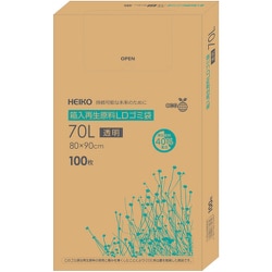 HEIKO 箱入再生原料LDゴミ袋 70L 透明 006605501