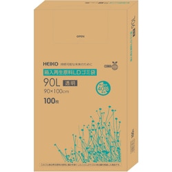 HEIKO 箱入再生原料LDゴミ袋 90L 透明 006605502