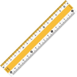 共栄プラスチック カラー直線定規 15cm イエロー CPK-15-Y
