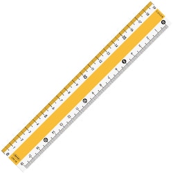 共栄プラスチック カラー直線定規 18cm イエロー CPK-18-Y