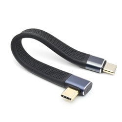 USB4対応 TYPE-C 変換ショートケーブル 直角L型 FLAT TCTCSC-LR-FLAT