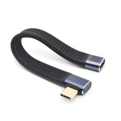 USB4対応 TYPE-C 変換 延長ショートケーブル 直角L型 FLAT TCTCSC-LR-FLATEX