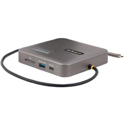 102B-USBC-MULTIPORT [スターテック マルチポートアダプター/USB-C/2画面/4K60Hz HDMI/100W PD/2x USBハブ/有線LAN/SD]