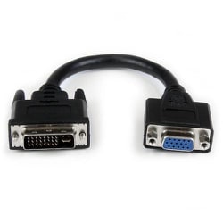 DVIVGAMF8IN [スターテック ディスプレイ変換ケーブル/DVI-I - VGA/20cm/オス-メス/ブラック/モニターケーブル/ビデオコンバーター]