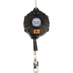 TRB15BX [ツヨロン ワイヤロープ巻取式安全ブロック TRB-15 テトラブロック15メートル 台付・引寄ロープ付]