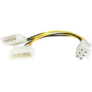 LP4PCIEXADAP [スターテック PC電源ケーブル/LP4 - PCIe電源変換/15cm/4 - 6ピン/オス-オス]