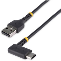 R2ACR-30C-USB-CABLE [スターテック USBケーブル/USB-A - USB-C/30cm/USB 2.0/L型 右向き/アラミド繊維補強]