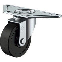 ユーエイ プレート式 自在 キャスター ゴム 車輪径50mm Sタイプ SGC型 取付寸法139×55×42 SGC-50RH