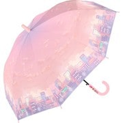 子供用傘 晴雨兼用 UVノスタルジックシティ 55cm ジャンプ式 ブラックコーティング加工 UVカット 遮熱効果 モーメントピンク 954-005